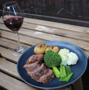 Her er tilbehøret dampkokte grønnsaker